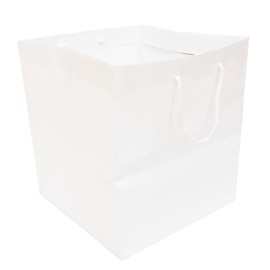 Ehime Shiko PMATI-S5P Gusset Wide Paper Bag, Small, Pack of 5, White