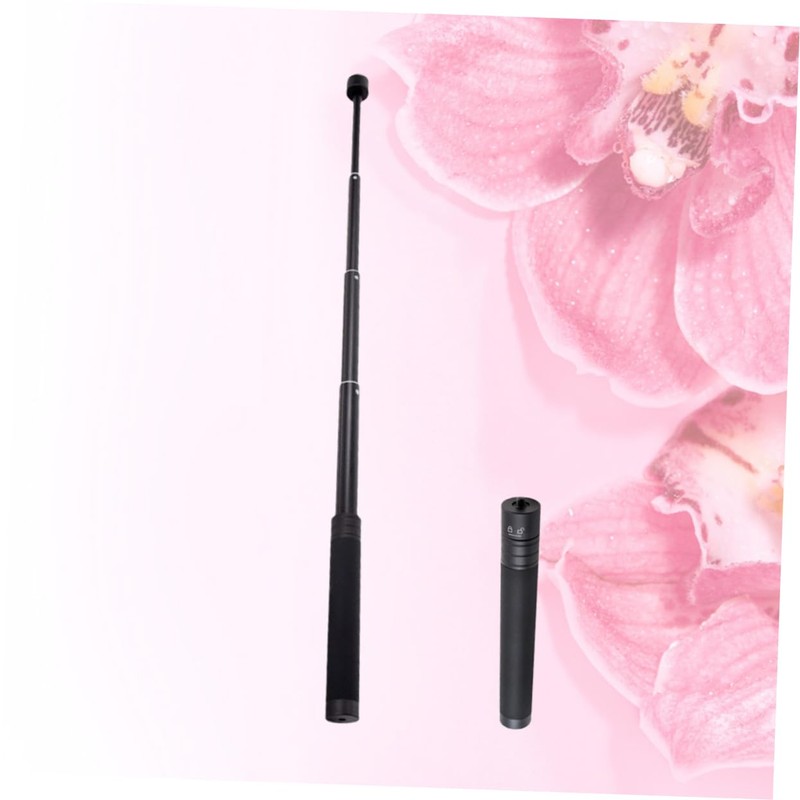 KICHOUSE Portable Selfie Stick Screw Interface Telescopic Pole Black Extendable