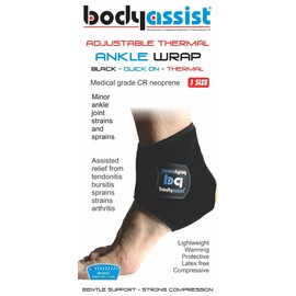 BodyAssist Adjustable Thermal Ankle Wrap Black (One Size)