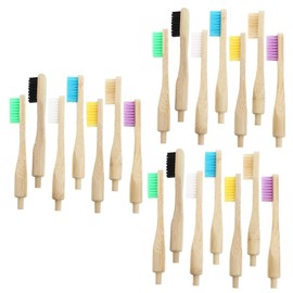 Baluue 3sets 7-piece Bamboo Nylon Toothbrushes Replaceable Bristles Tooth Cleaning 7pcs*3