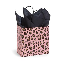 NWP Lipstick Leopard Paper Shopping Bags - Jewel Size - 6.5 x 3.5 x 6.5in. - Pack of 25