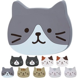 Amosfun Posavasos de Silicona con Diseño de Gato, 10 Piezas, 3.93 x 3.34 in, Resistentes al Calor y Antideslizantes para Proteger Muebles – para Cocina, Oficina y Hogar, Ideal para Amantes de los Gato