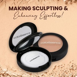 COLORESSENCE Matte Bronzer Contour Powder Natural Highlighter for Face Sculpting Sun Kissed Look | Oil Control & Waterproof | Creamy & Ultra Fine Texture, 10 gm