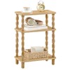 Narrow Side Table, Skinny End Table with Storage, Solid Wood