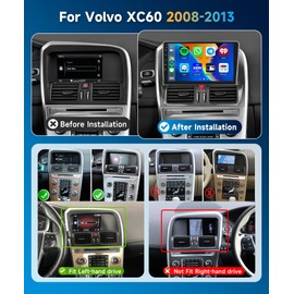 2+64G for Volvo XC60 2008-2013 Car Radio with Wireless Carplay/Android Auto,Android Car Stereo 9 Inch Touch Screen GPS Navigation WiFi Bluetooth FM/RDS DSP Mirror Link SWC Backup Camera Stereo
