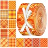 Hosuly 40 Pcs Fall Fabric Patchwork Roll Fall Buffalo Plaid
