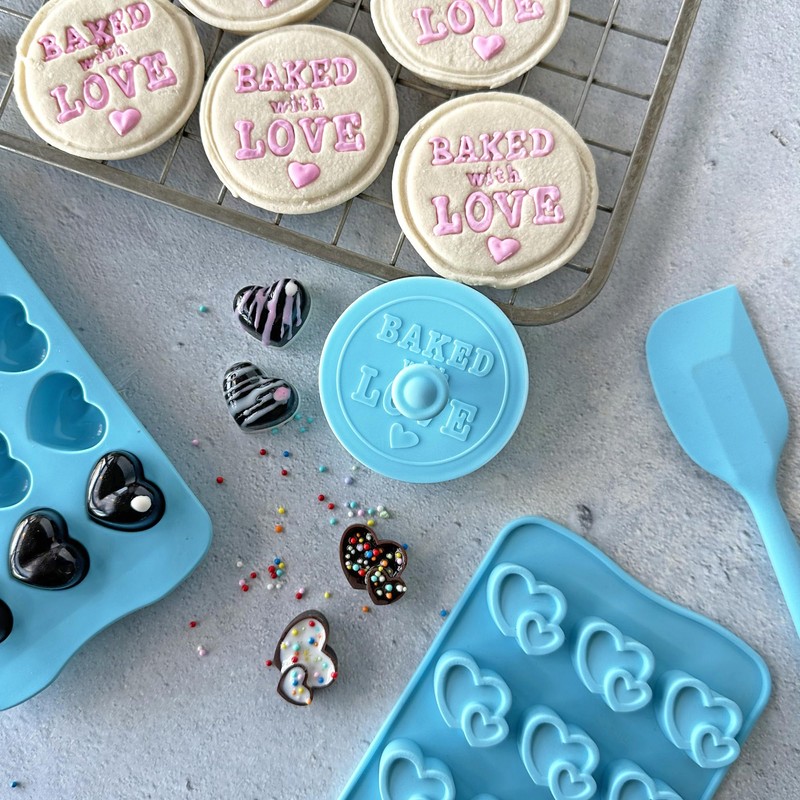 R&M International 0412 Baked with Love Pastry and Cookie Stamper,
