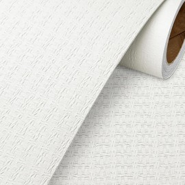 Livelynine White Texture Wallpaper Peel and Stick Woven 15.8X197 Paintable Grasscloth Wallpaper Rolls for Walls Bedroom Bathroom Self Adhesive Textured Contact Paper for Furniture Renter Friendly