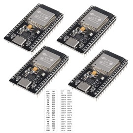 4Pcs ESP32 Development Board CP2102 Chip 38Pin Narrow Version WiFi + Bluetooth Microcontroller Dual Cores ESP-32 ESP-32D Board ESP-WROOM-32 2 in 1 Dual Core Low Power Consumption USB C Type C