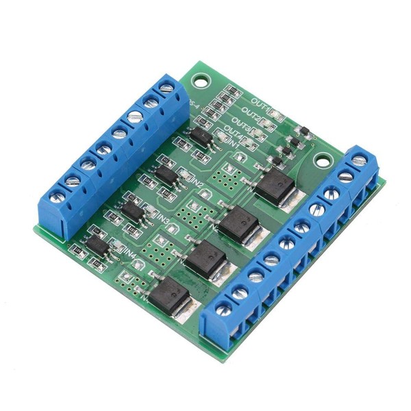 Akozon 4 Channel Driver Module PLC Amplifier Circuit Board PWM 3-20V to 3.7-27VDC 10A
