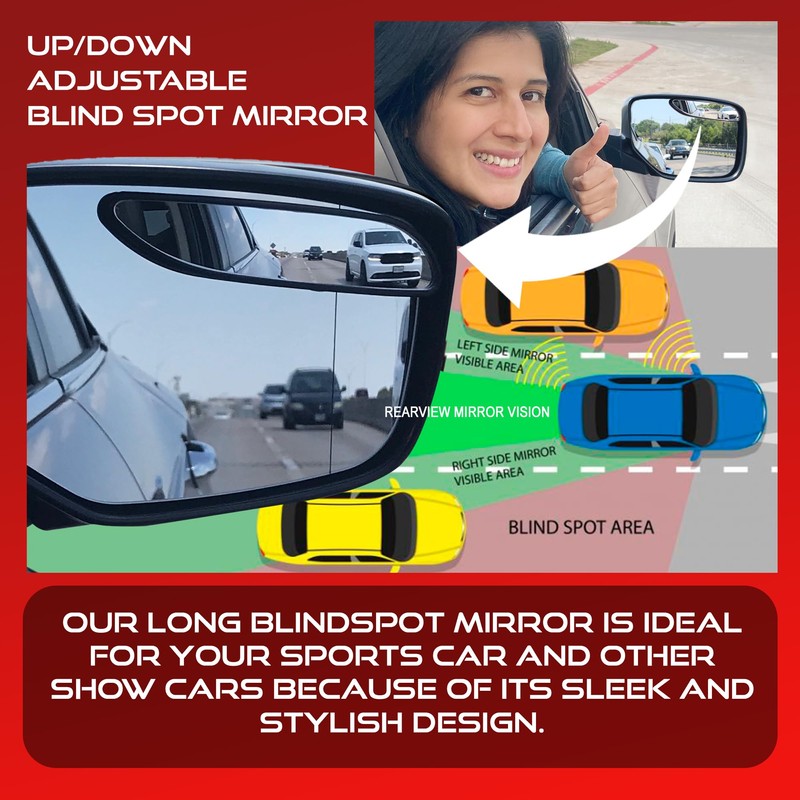 Utopicar Long Blind Spot Car Mirror Aesthetic Convex Mirrors -