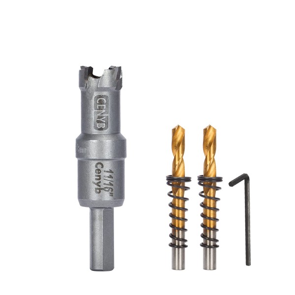 CENYB 11/16" (18mm) Tungsten Carbide Tipped Hole Saw with 2Pcs