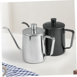 iplusmile 1Pc Stainless Kettle Practical Espresso Pot for Hot Cold Beverages Black Mini Coffee Pot for Home Use