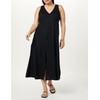 The Drop Women's Blanca Linen Button Front V-Neck Maxi Dress,