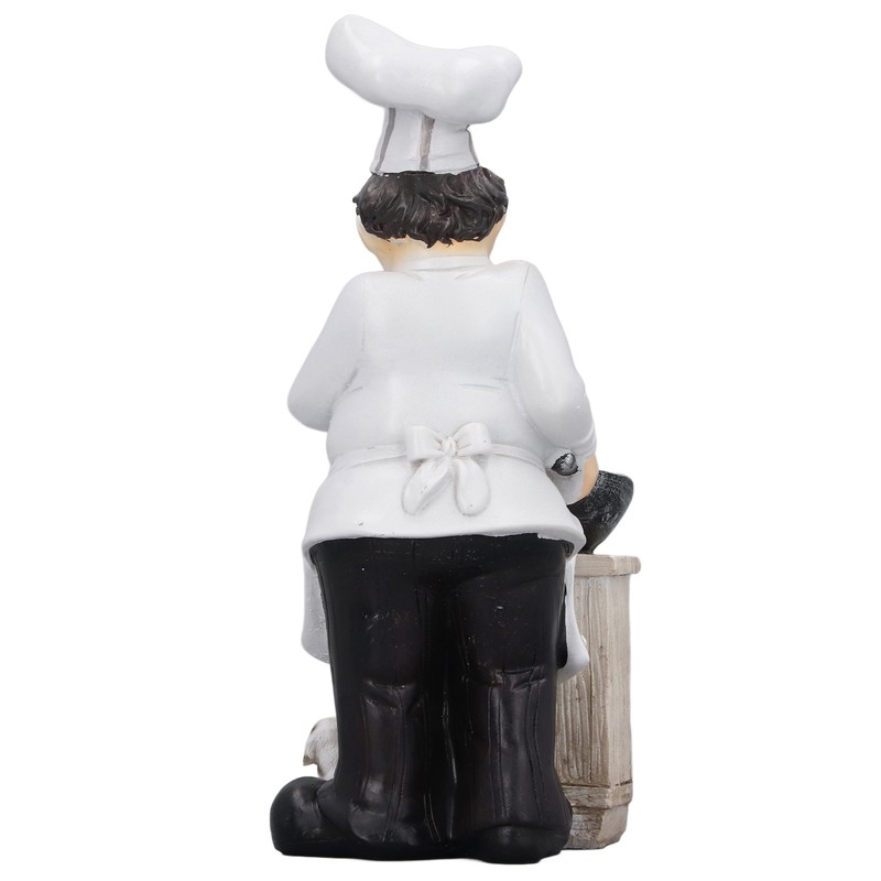 Chef Cooking Figurine Small Stereoscopic Art Ornament Resin Decoration Statue