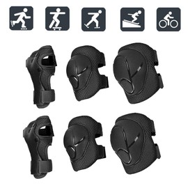 Kids Protective Knee Pad Elbow Pad And Wrist Guard Palm Guard Sports Safety Set Children Protective Gear Set 6 In 1 Kit Adjustable for Skating Biking Skateboarding Rollerskating Scooter Aged 2-5
