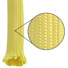 Electriduct 1/8" Aramid Fiber Braided Sleeving High Temperature Flame Retardant Cable Sleeve Hose Protector - 10 Feet
