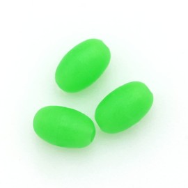 BLUEWING Glow Fishing Bead Oval Bait Eggs Soft Luminous Fishing Line Ball Stopper Saltwater Freshwater Salmon Trout Fishing Accessories, 2.5mm,50pcs