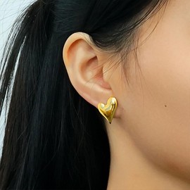 Shejuety Women Earrings Classic Smooth Love Stainless Steel 18K Gold Plated Earrings for Women, Specially Designed for Fashionable Women, Suitable for - Various Festival Jewelry Gifts