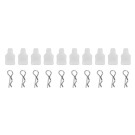 JTLB RC Body Clips, 1/18 1/24 Body Clips Pins with Fixing Bracket Stable Reliable Small Replaceable Practical Remote Control Car Accessories (White)