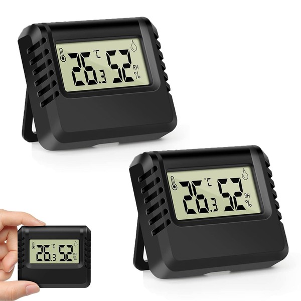 Indoor Thermometer Hygrometer Pack of 2 Digital Thermometer Indoor Room Thermometer Temperature and Humidity Meter for Baby Room Living Room Office Greenhouse Digital Thermometer