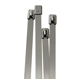 Lumonic 10 x Stainless Steel Cable Ties 360 x 7.9 mm I Silver 114 kg Metal Cable Ties up to 500 °C I Cable Ties Silver Cable Tie Metal Weatherproof