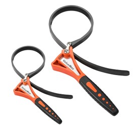 ValueMax 2-piece Strap Wrench Set, Adjustable Oil Filter Wrench with Max Diameter 4" (Small) & 6" (Large) for Shower Head Water Filter, Jar Opener Set
