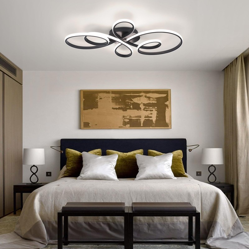 HLILCEH 66W Modern LED Ceiling Light, Flower Flush Mount Light