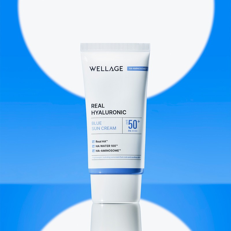 Wellage Real Hyaluronic Blue Sun Cream 50ml (SPF50+/PA++++) / Rapid