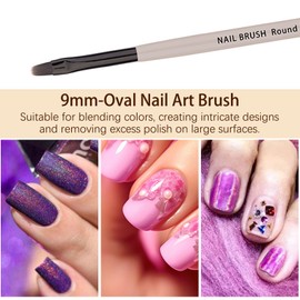 MOLILON Oval Nail Cleanup Brush, Gel Nail Brushes Acetone Manicure Brush for Builder Gel | French Tips | Salon & Home Use | Nail Artists & DIY Enthusiasts