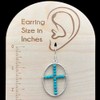 Oval Ring with Simulated Turquoise Beaded Cross Center Dangle Earrings