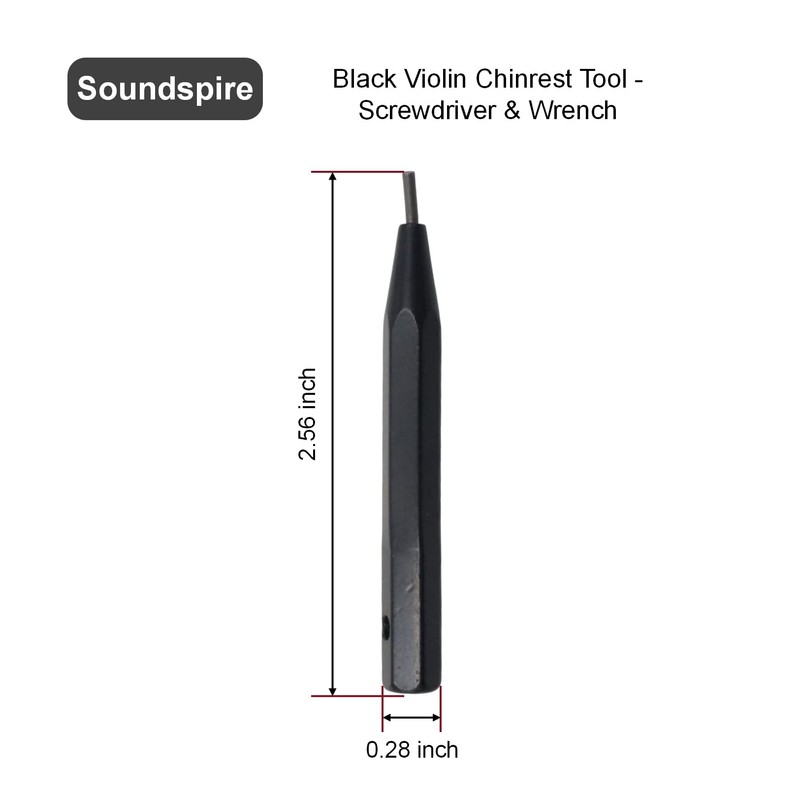 Soundspire Black Violin Chinrest Tool - Screwdriver & Wrench for