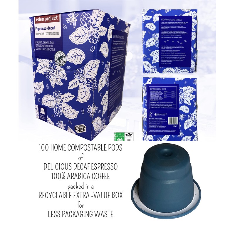 THE EDEN PROJECT Home Compostable Coffee Pods - Compatible with
