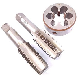 Yodaoke HSS M20 x 2.5mm Taper and Plug Tap and M20 x 2.5mm Die Metric Thread Right Hand