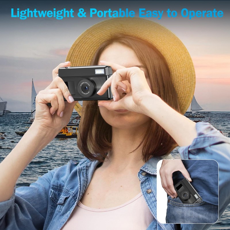 Teoryieer Digital Camera 4K 64MP Compact Camera Digital with 32GB