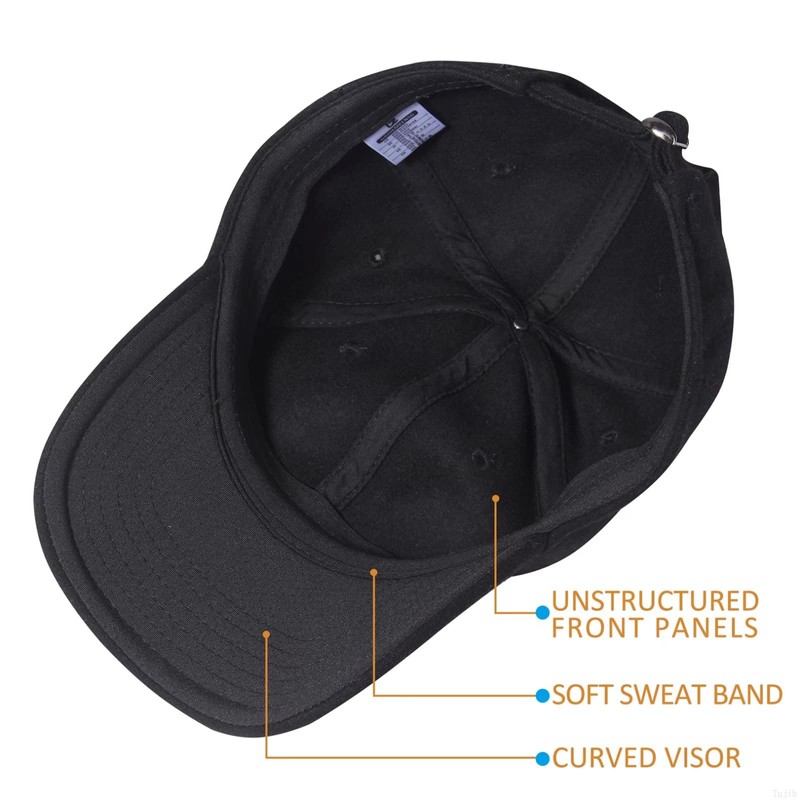 GADIEMKENSD Winter Unstructured Baseball Caps Wool Hat, Unstructured, Black