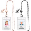 Blulu 2 Styles Sets Women Beaded Lanyard with ID Holder
