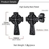 U7 Black Celtic Cross Mens Stud Earrings Viking Jewellery For