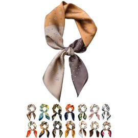 TERTIS Women's Scarf, Silk-like, 27.6 x 27.6 inches (70 x 70 cm), Square, Bandana, Neckerchief, Casual, Work, Office, Versatile, Spring, Summer, Autumn, Bag Decoration, Hair Ornament, Satin Fabric