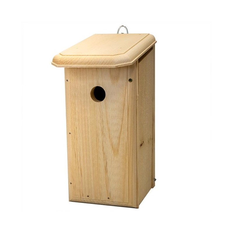 Chickadee Bird House – Handcrafted Nest Box with Wood Chips