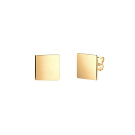 Elli Women's Minimal Trend Geometric Square Earrings in Matt 925, Silver, No Gemstone