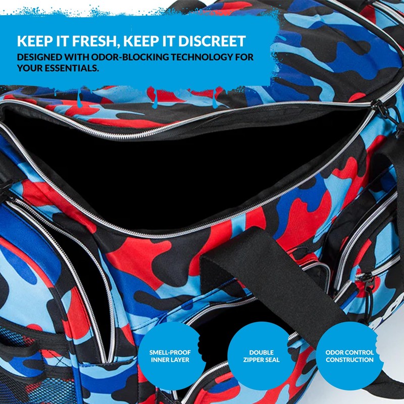 Cookies Heritage Smell Proof Duffle Bag, Yellow Camo – Large