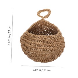 LABRIMP Hanging Wall Basket Teardrop Planter for Kitchen Bohemian Onion Storage Basket Capacity Woven Vegetable Holder for Home Decor and Organization