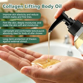 Collagen Oil for Skin Tightening, Elycura Collagen Lifting Body Oil,OrelVique Collagen body Oil,Moisturizing Anti Aging for Women & Men, Helps Soften Appearance of Crepey Skin for All Skin Types(1 pc)