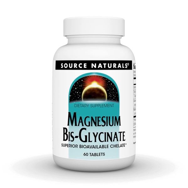 Source Naturals Magnesium Bis-Glycinate - Superior Bioavailable Chelate* - 60 Tablets