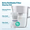 Brita Refillable Water Filtration Starter Kit with 1 Reusable Filter