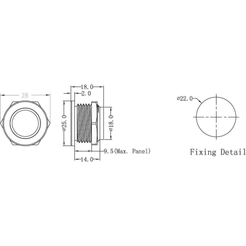 Renkforce RF-4707818 Bell Push Button with Piezo Single Stainless Steel