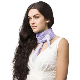 Basic Sense Square Chiffon Scarf Retro Lightweight Neck Scarves Bandana for Women, Lilac