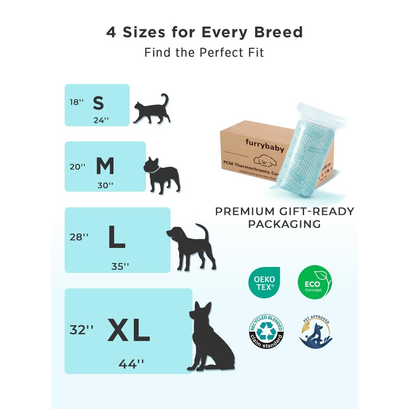 furrybaby Dog Cooling Mat, Washable Thick Mat for Dogs Cats,