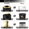 XLHOMO 9PCS Black and Gold Bathroom Accessories Set Complete with